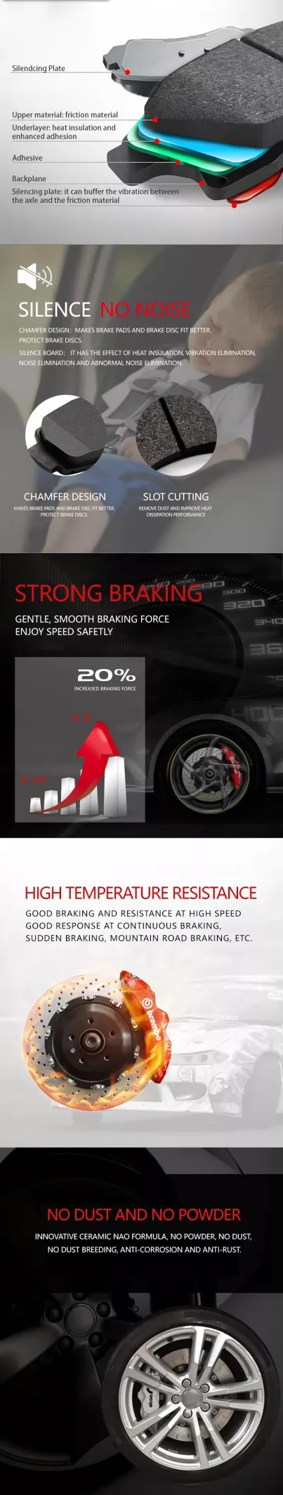 D862 Ceramic Brake Pad for Toyota Performance