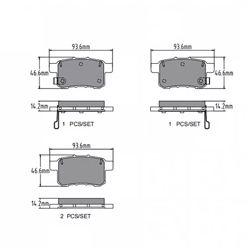 D1336 Semi-metallic Brake Pad for Honda